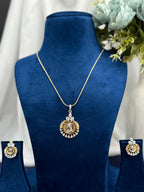 Arc Design Ginni Pendant Set With Chain and Earrings