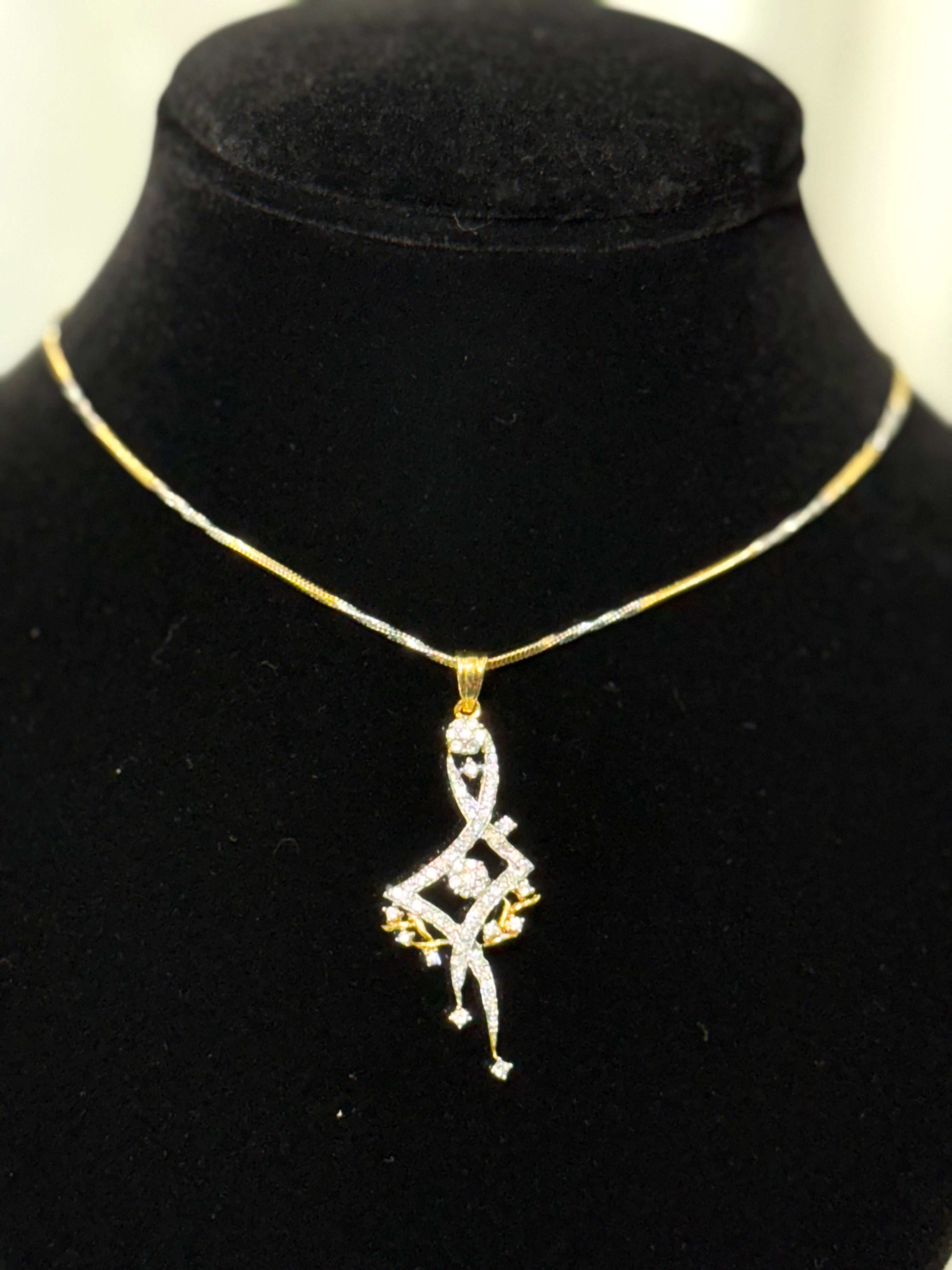 Dainty Doll Pendant With Chain and Earrings