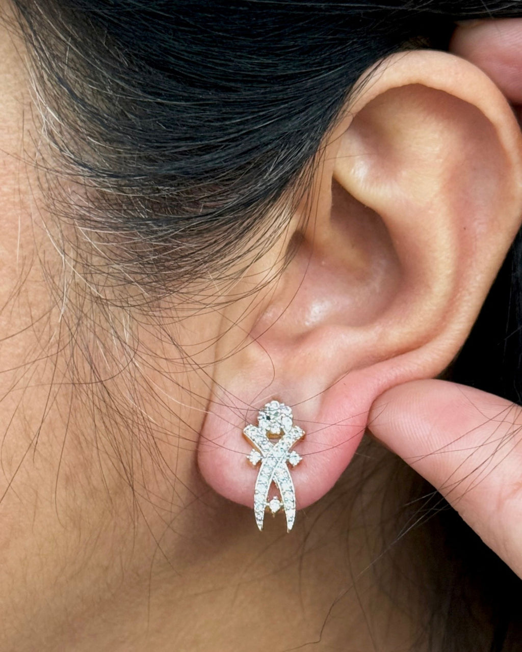 Dainty Doll Pendant With Chain and Earrings