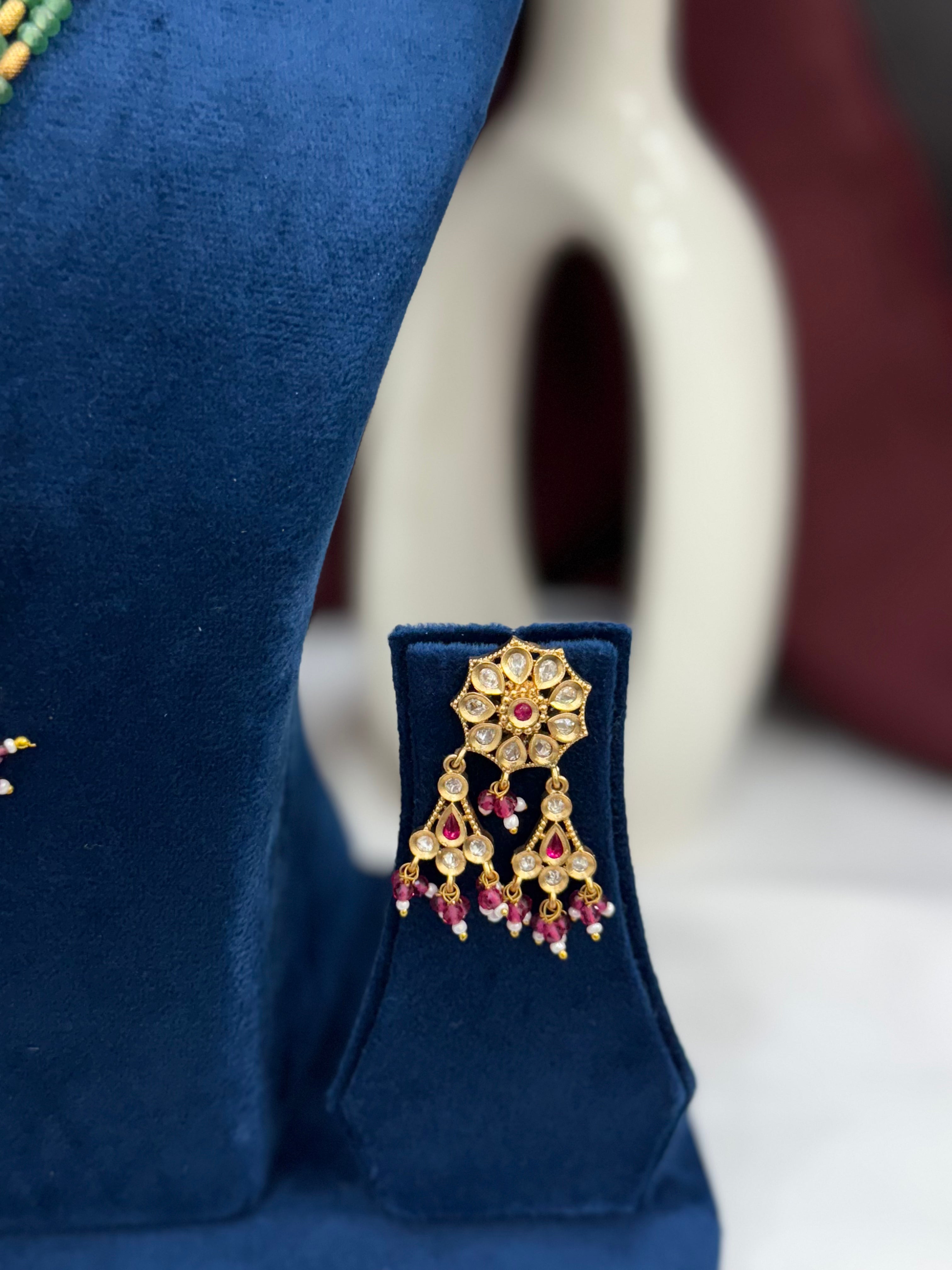 Dumroo Peacock Style Heritage Long Necklace Set