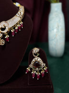 Elephant Motif American Diamond Necklace Set