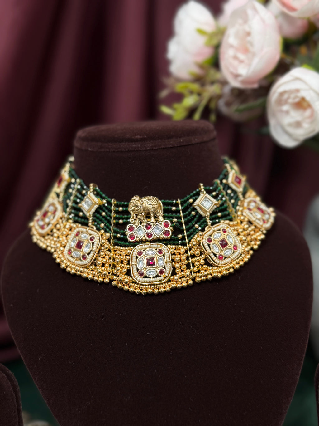 Elephant Motif Heritage Bridal Choker Set