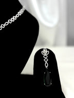 Emerald Green Teardrop AD Necklace Set with Earrings