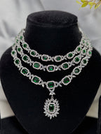 Emerald Green Triple Layer Necklace Set