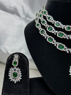 Emerald Green Triple Layer Necklace Set