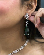 Emerald Green Teardrop AD Necklace Set with Earrings
