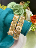 Floral Jali Heritage Antique Gold Bangles
