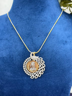 Peacock Style Ginni Pendant Set With Chain and Earrings