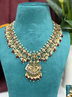 Gajalakshmi Antique Temple Long Necklace Set