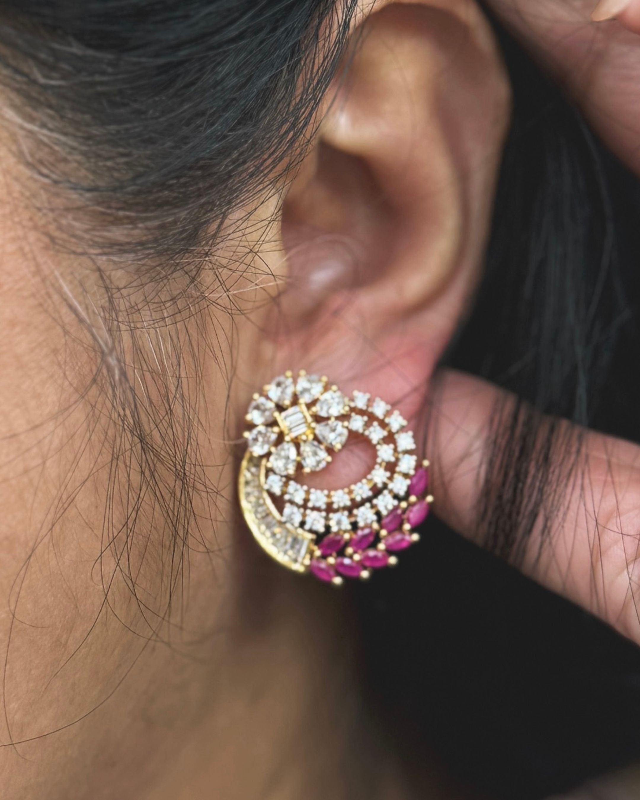 Gilded Grace Spiral Pendant With Chain and Earrings