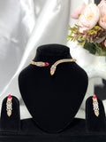 Gold-Toned Ruby Hasli Necklace Set
