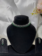 Green Dew American Diamond Choker Set