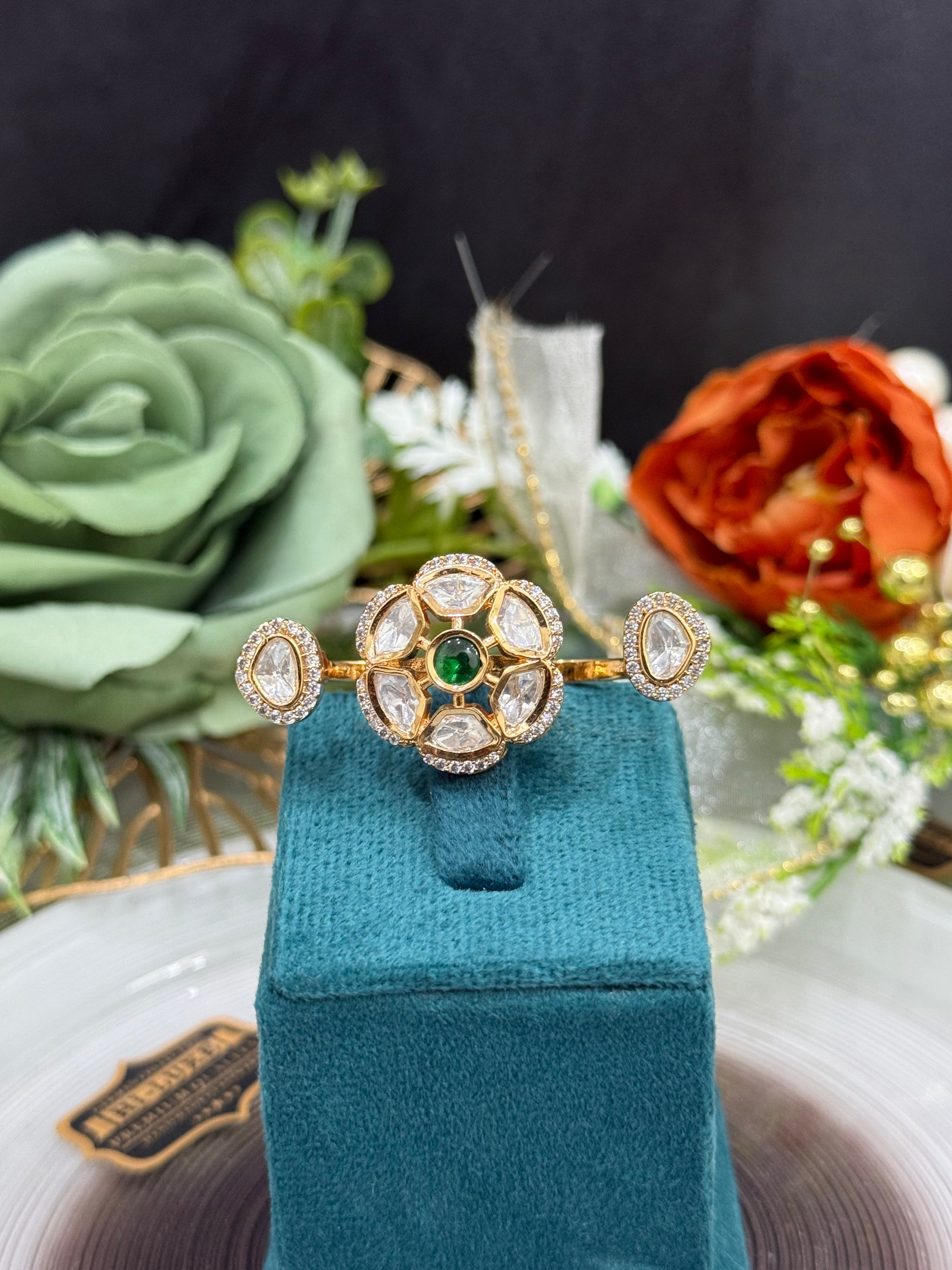 Gulzar Kundan Adjustable Ring