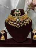 Heritage Bridal Choker with Maangtika and Jhumka Earrings Set