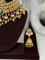 Heritage Bridal Choker with Maangtika and Jhumka Earrings Set