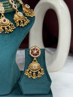 Heritage Green Beaded Jhumka Choker Set