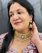 Heritage Bridal Choker with Maangtika and Jhumka Earrings Set