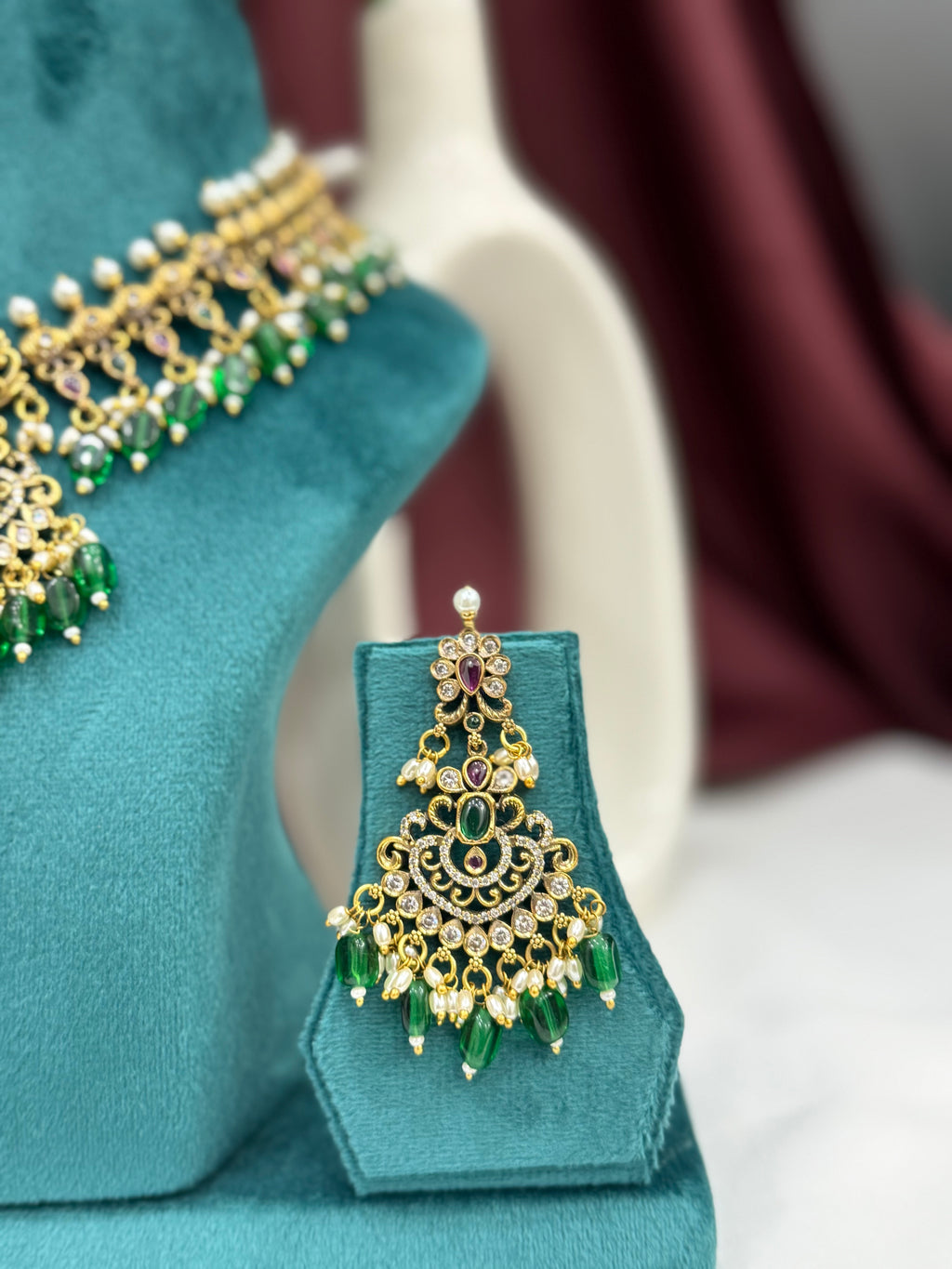 Imperial Scroll South Indian Necklace Set