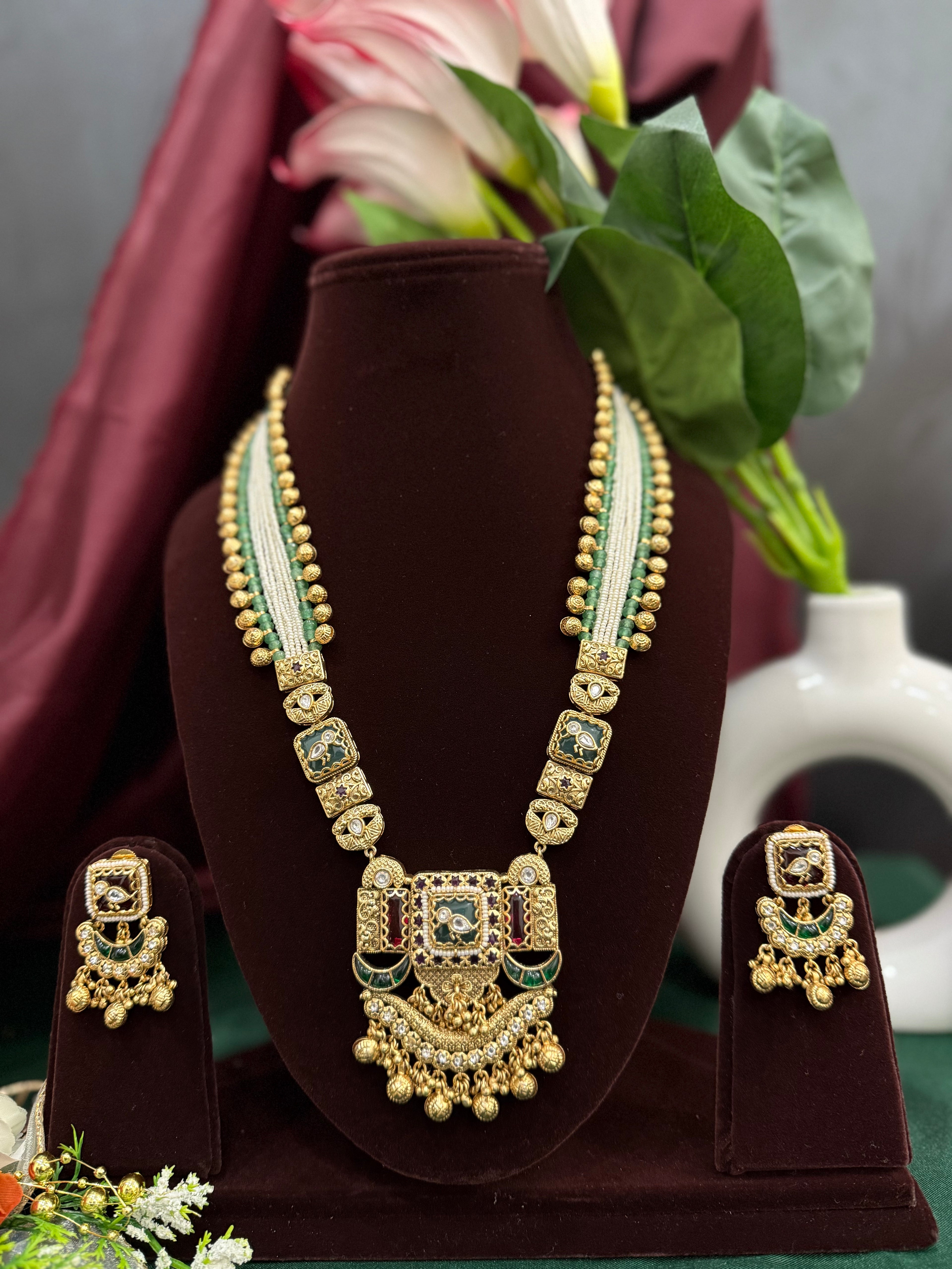 Maharani Gajmala Rajwadi Long Necklace Set
