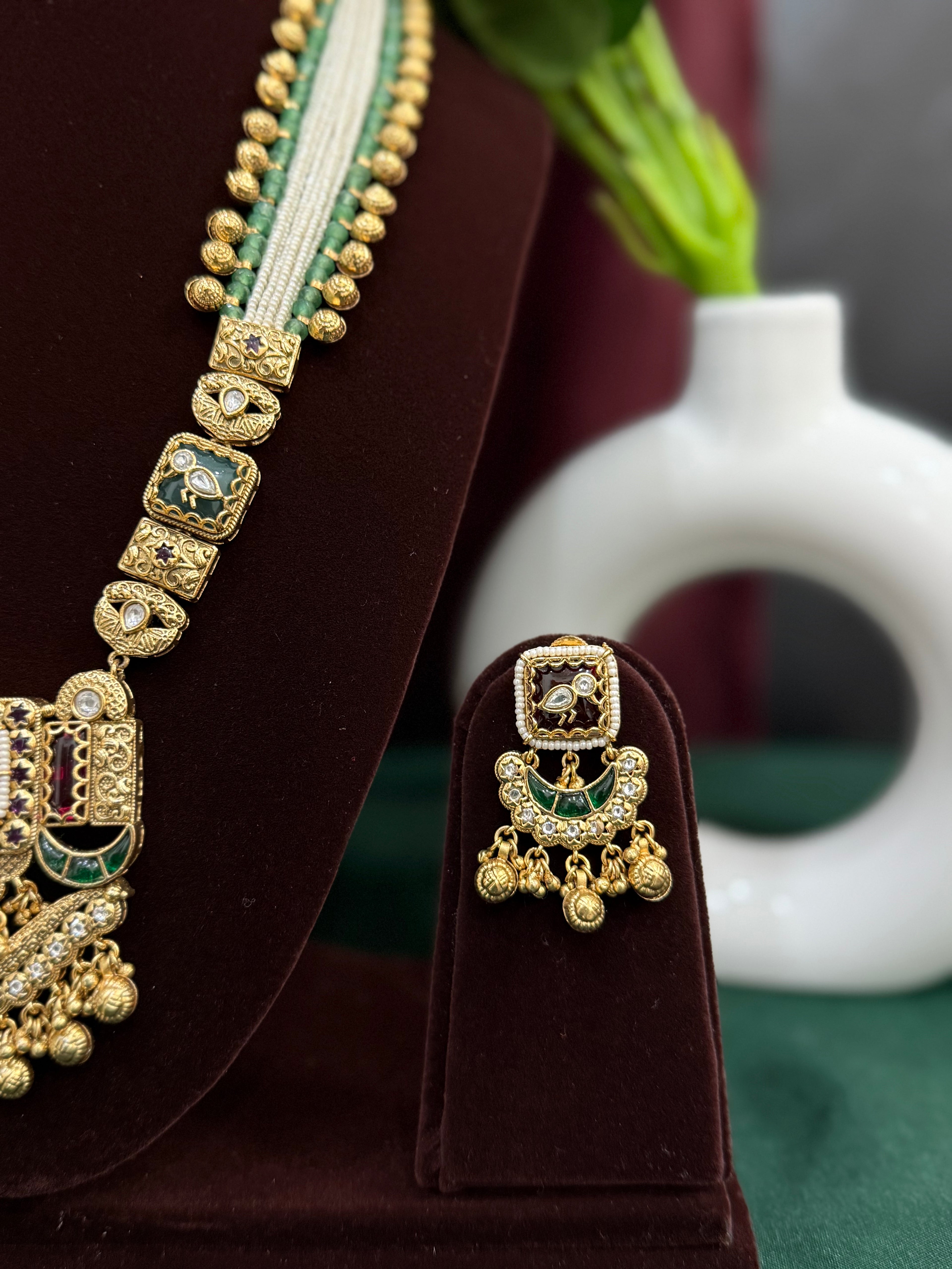 Maharani Gajmala Rajwadi Long Necklace Set
