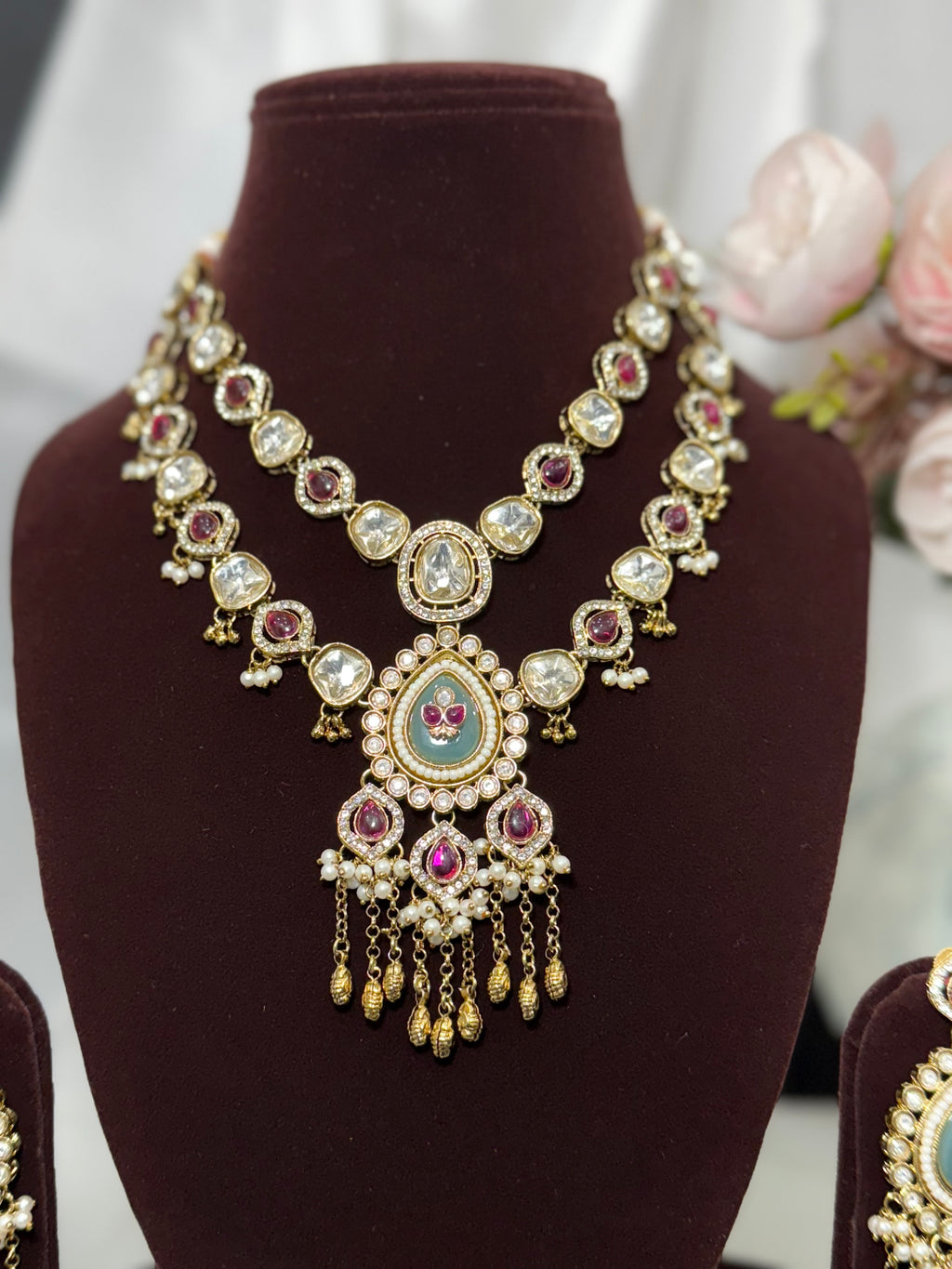 Moissanite Dual Layer Necklace Set