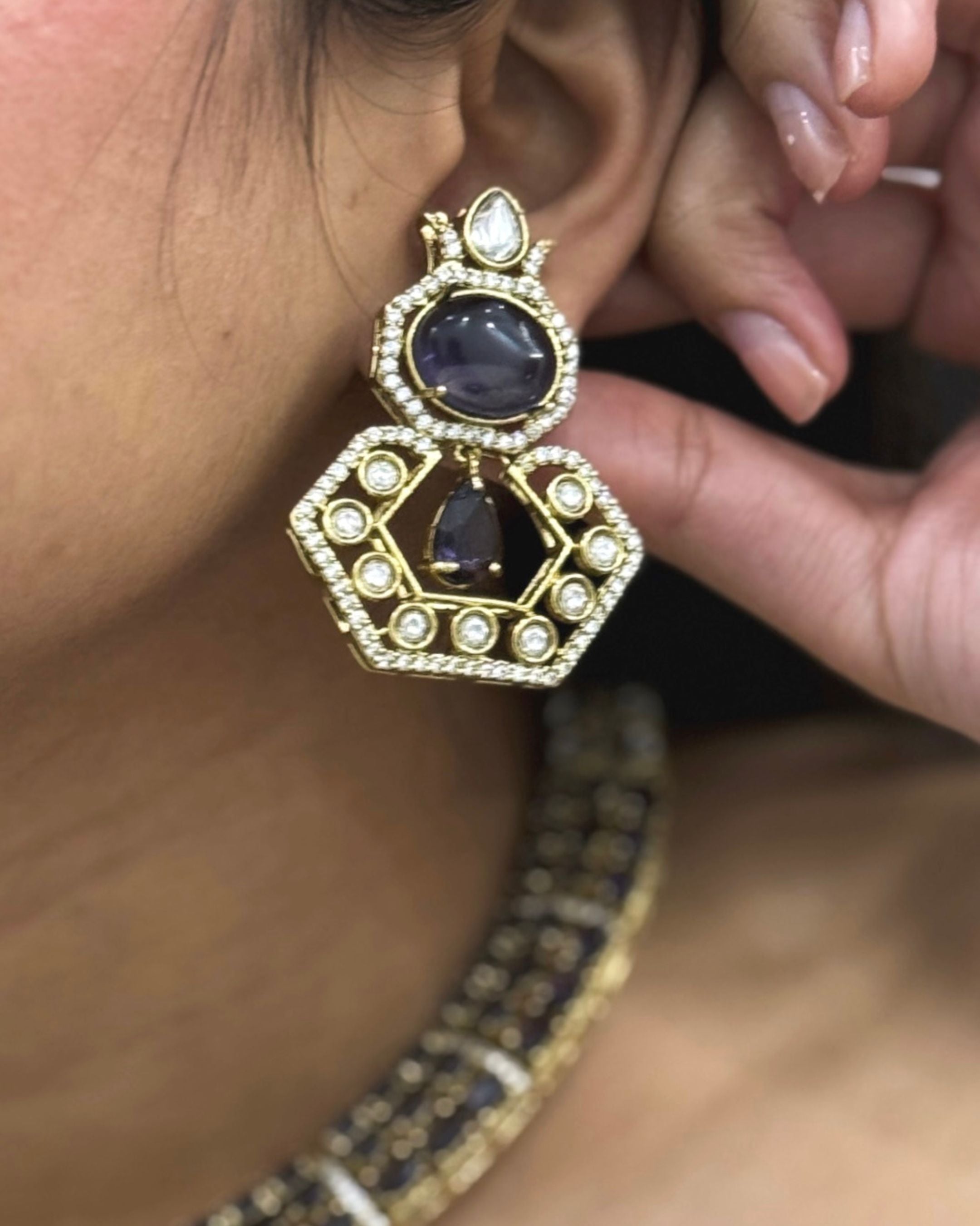 Moissanite Purple Hasli Set