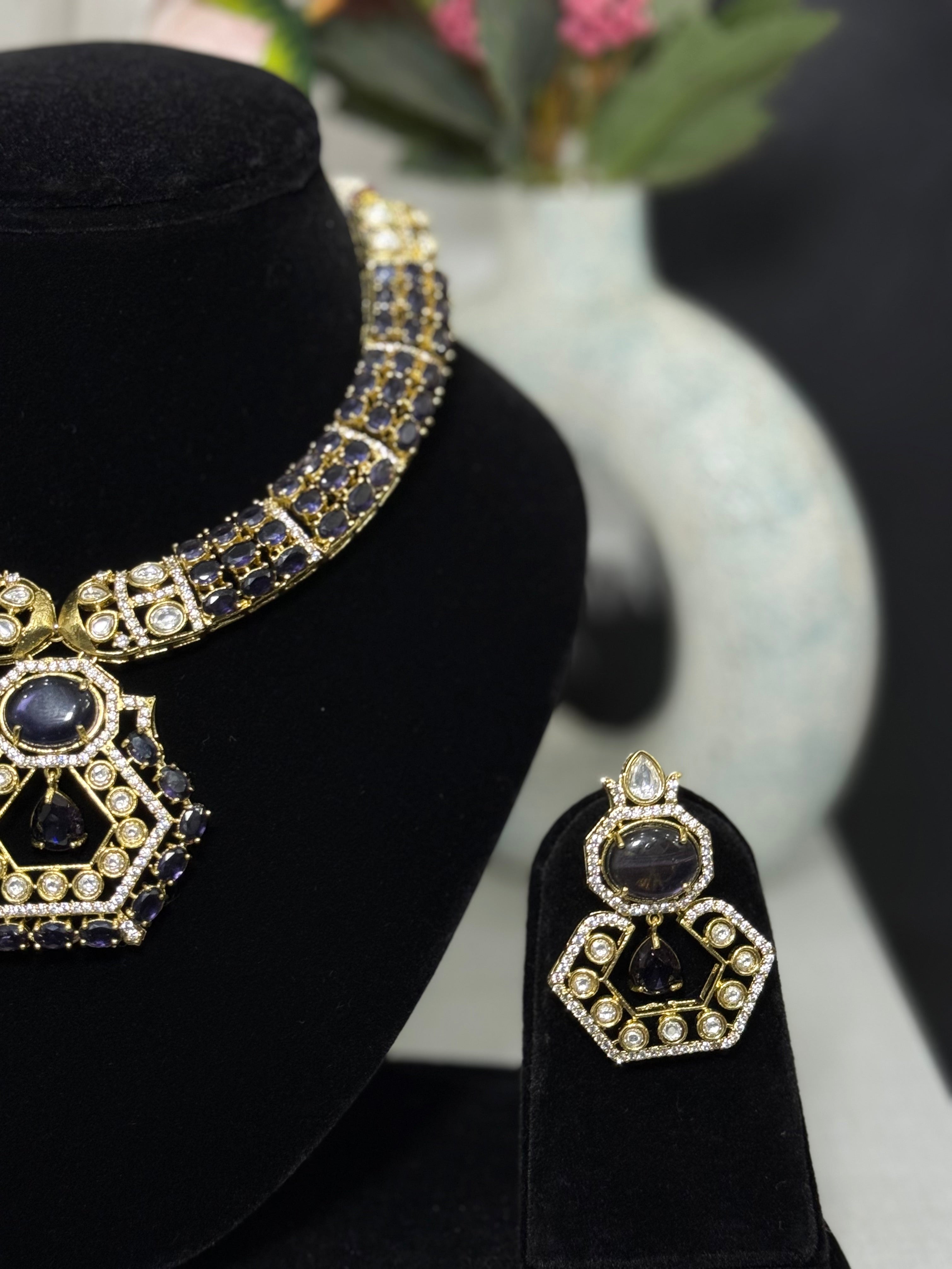 Moissanite Purple Hasli Set