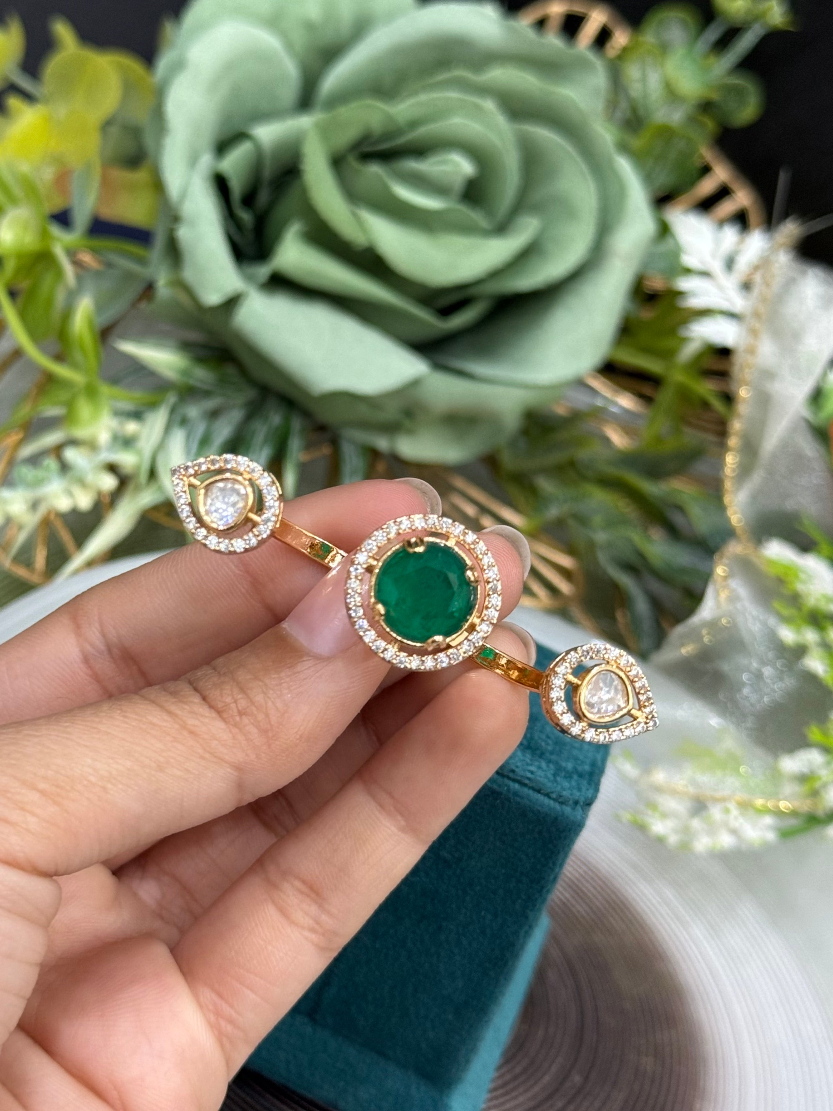 Noor Petal Kundan Adjustable Ring