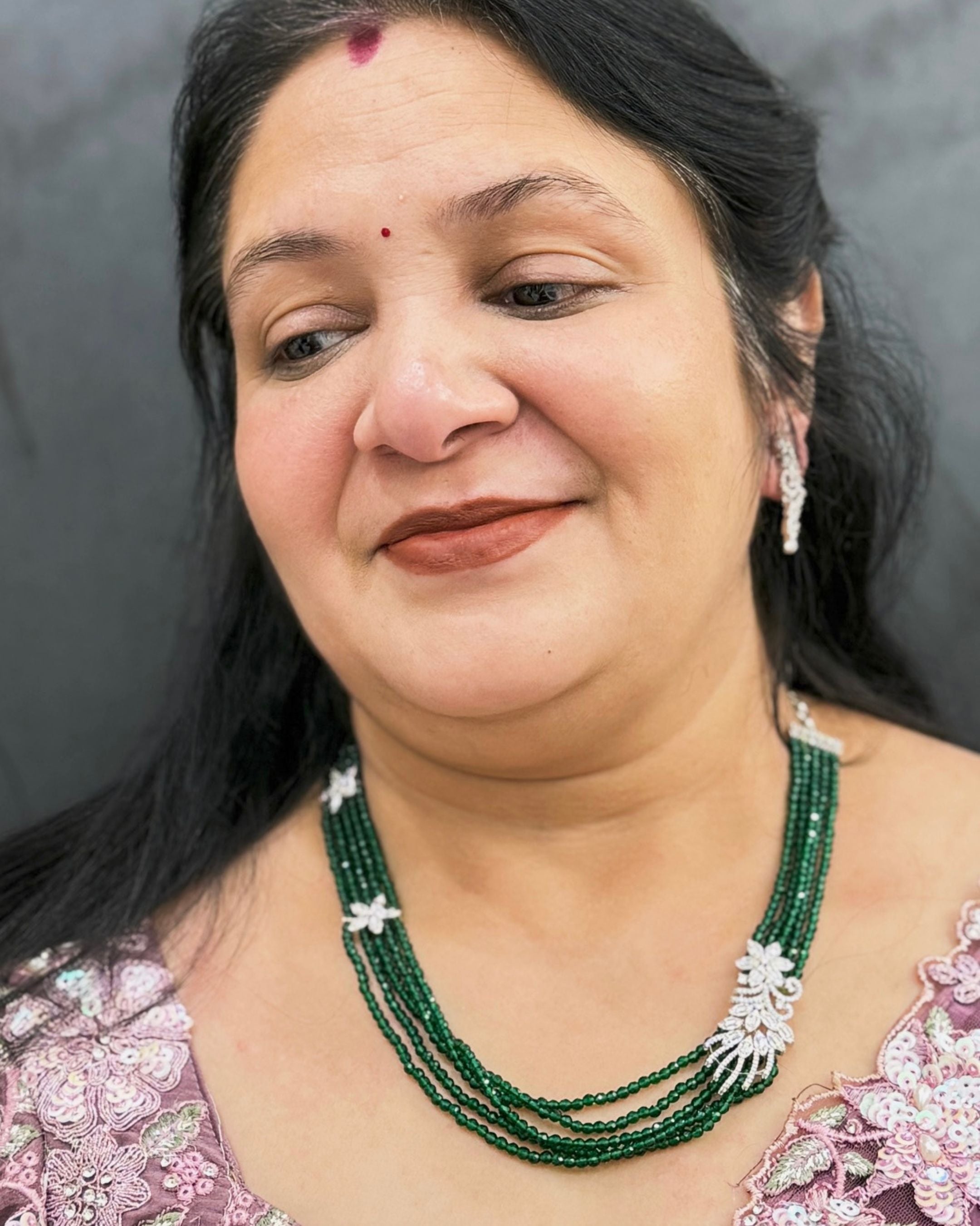 Noor Green Layered Beaded Necklace