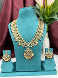 Paisley Peacock Temple South Indian Long Necklace Set