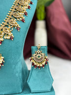 Paisley Peacock Temple South Indian Long Necklace Set