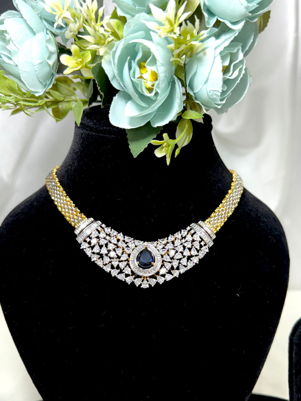 Radiant Belt American Diamond Necklace Set