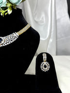 Radiant Belt American Diamond Necklace Set