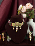 Rajwadi Medallion Kundan Choker Set