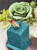 Crystal Double Band Adjustable Ring