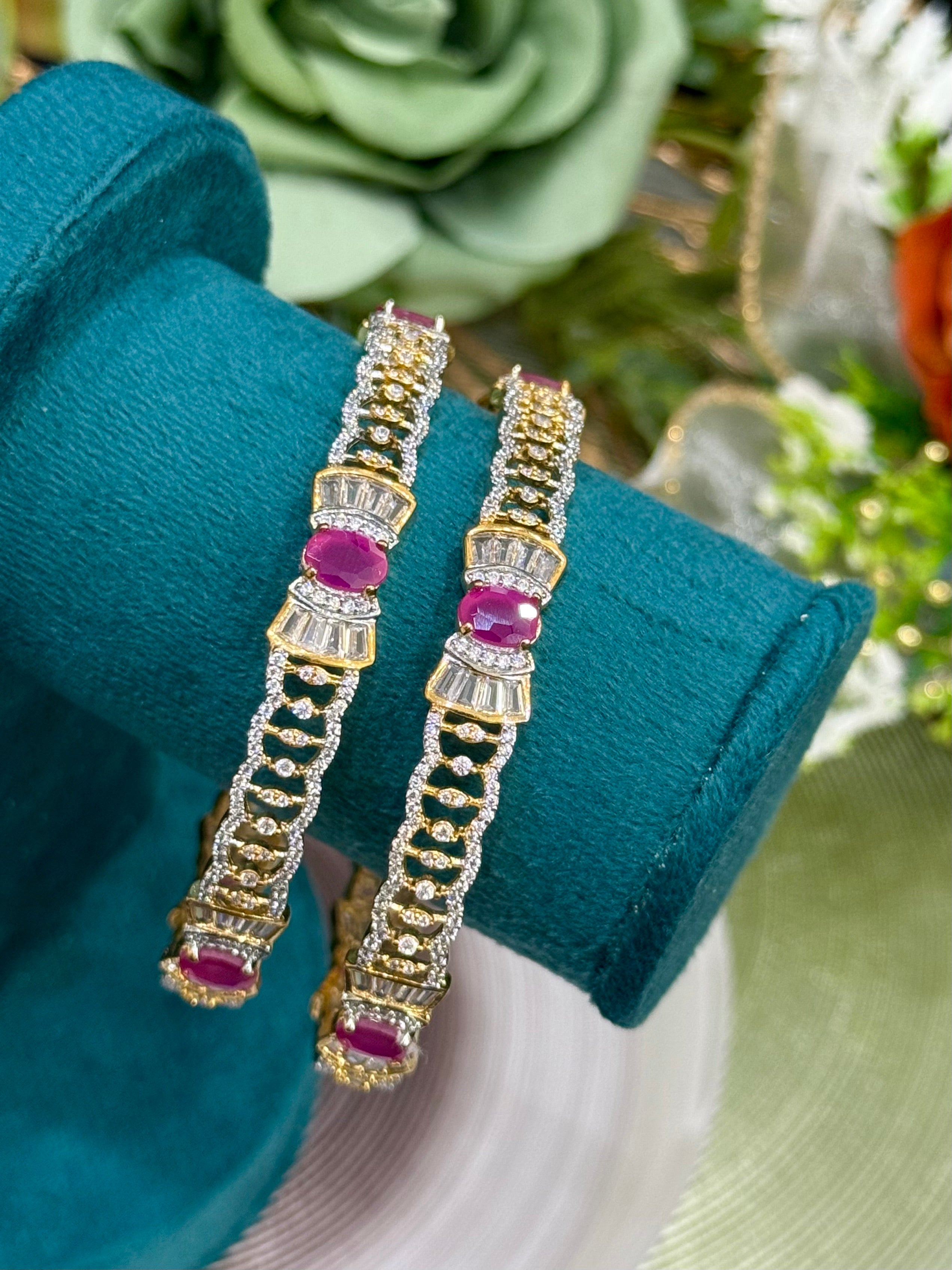 Scarlet Bow American Diamond Bangles