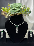 Soft Green American Diamond Necklace Set