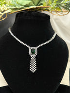 Soft Green American Diamond Necklace Set