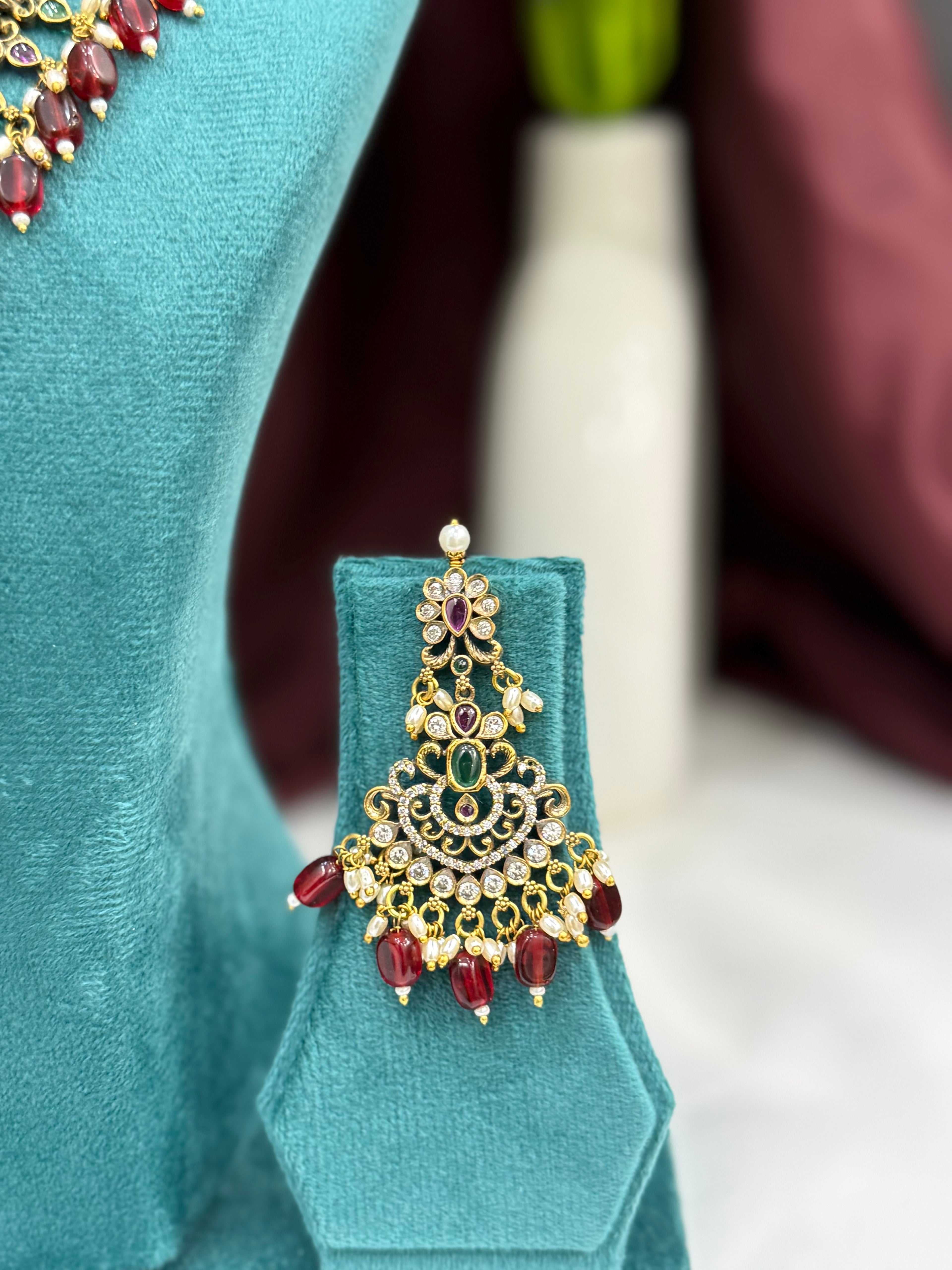 South Indian Temple Beadline Long Necklace Set