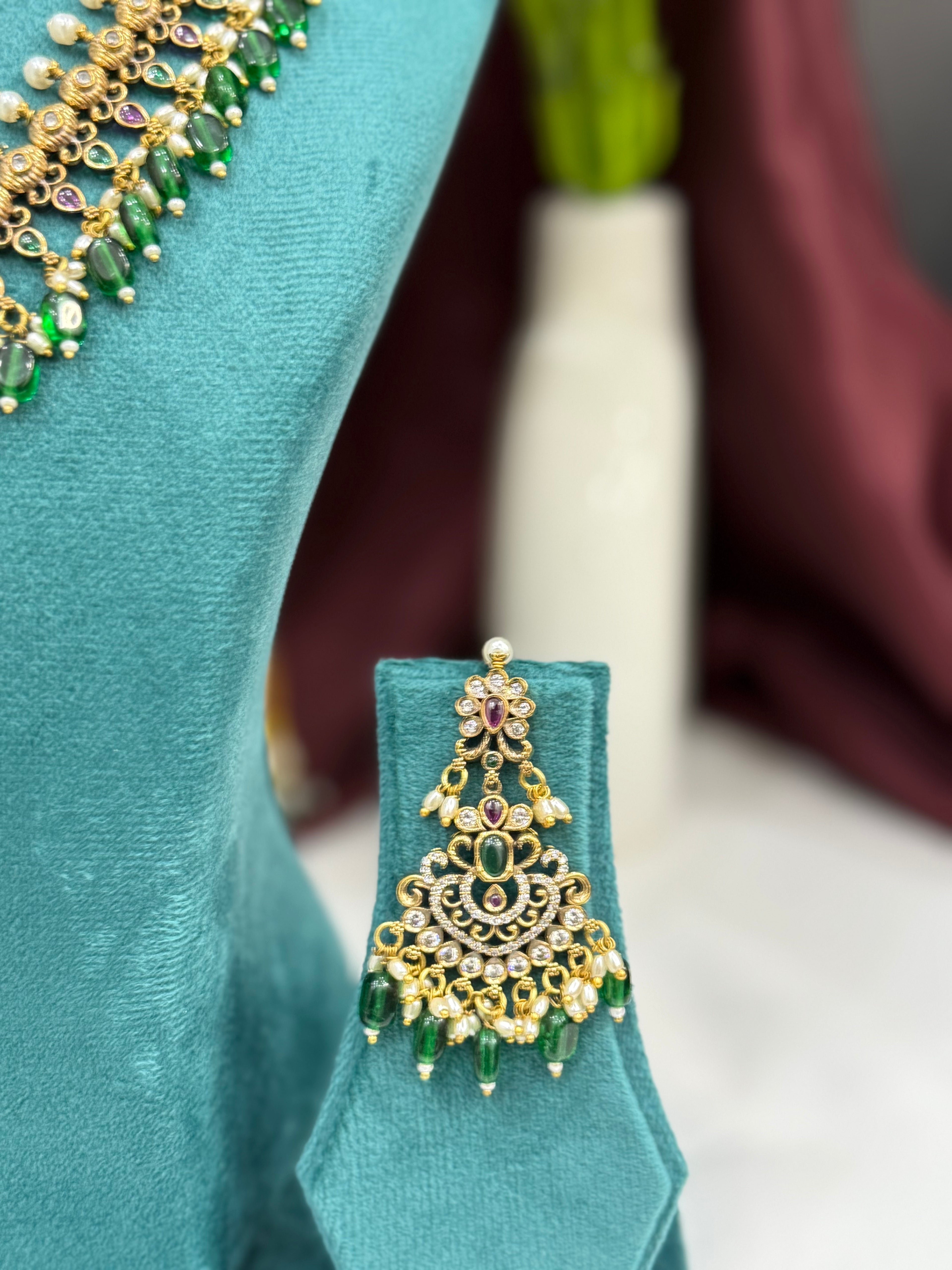 South Indian Temple Beadline Long Necklace Set