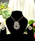 Spiral S-Shaped Pendant With Chain and Earrings