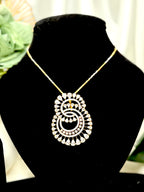 Spiral S-Shaped Pendant With Chain and Earrings