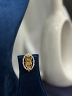 Square Border Ginni Pendant Set With Chain and Earrings