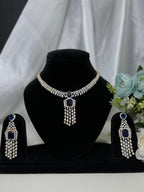 Starlight Navy American Diamond  Necklace Set