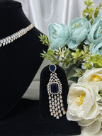 Starlight Navy American Diamond  Necklace Set