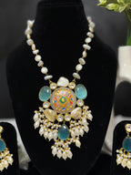 Tanjore Style Pearl Necklace Set