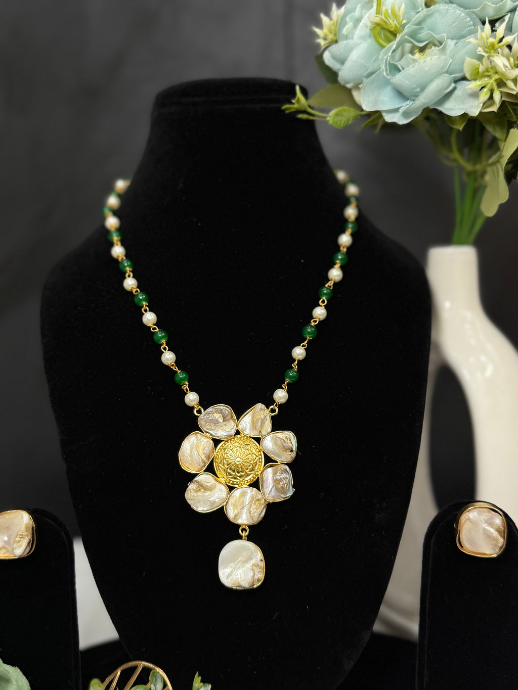 Tanjore Bloom Long Necklace Set