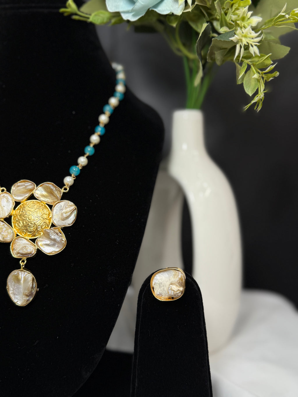 Tanjore Bloom Long Necklace Set