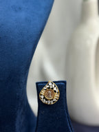 Teardrop Halo Ginni Pendant Set With Chain and Earrings