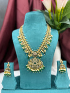 Twin Peacock Temple South Indian Long Necklace Set